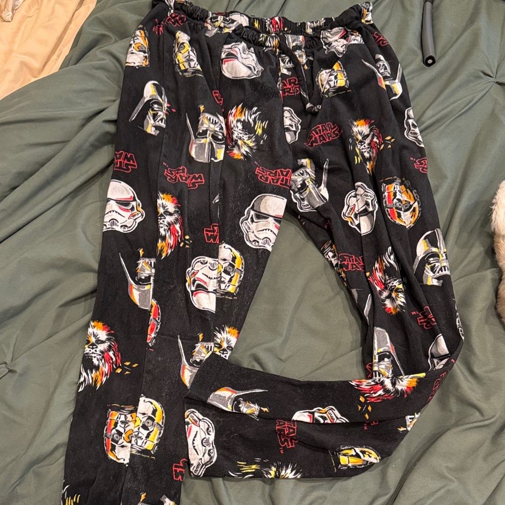 Star Wars Black Pajama Pants with Character Print